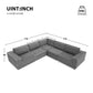 Modern Modular Low Profile Corner Sofa Sectional 116'