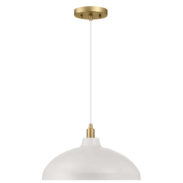 Astral White & Gold Brass Dome Pendant Light – 14