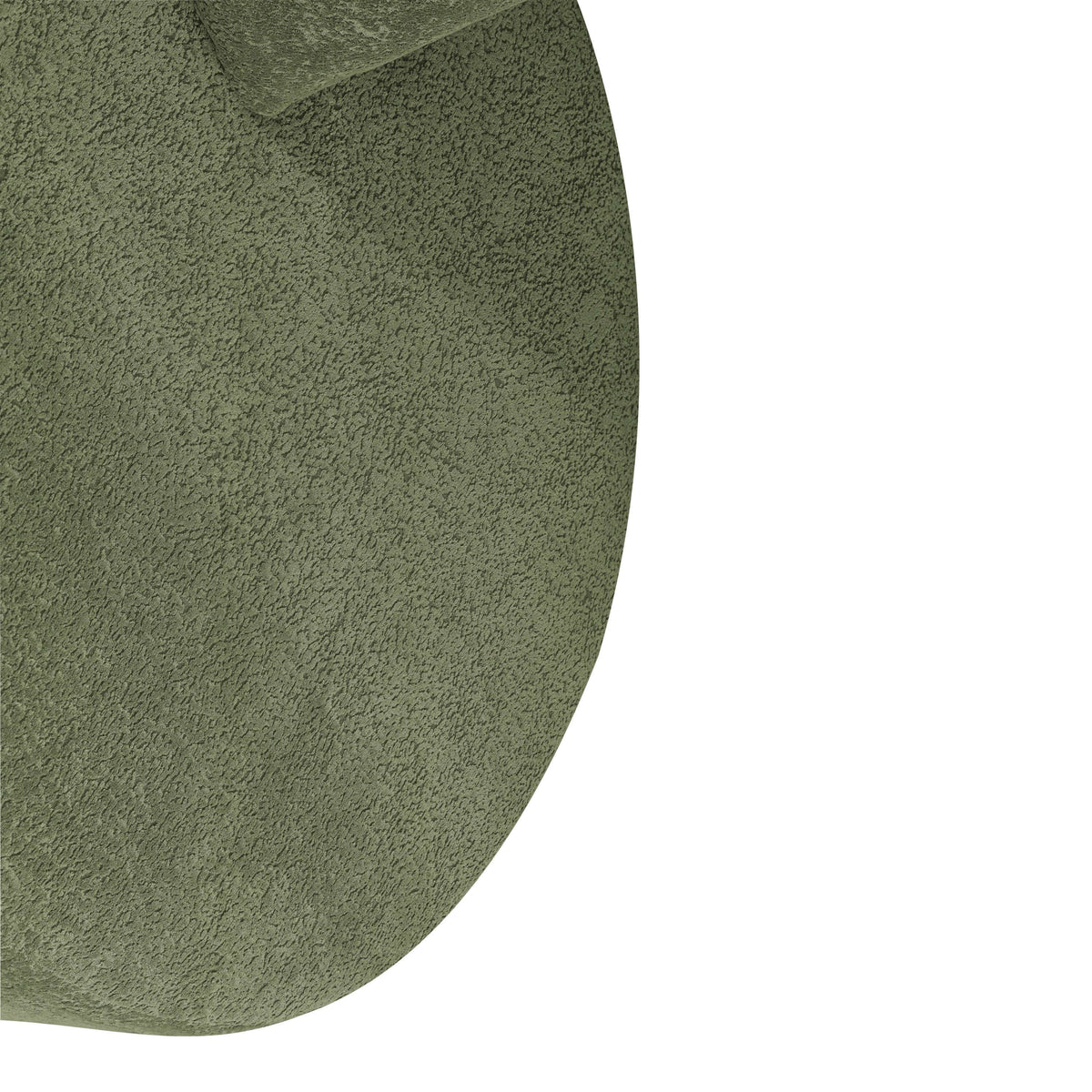 Modern Low Profile Modular Curved Foam Sofa 116' in green fabric texture, showcasing curved design and soft surface.