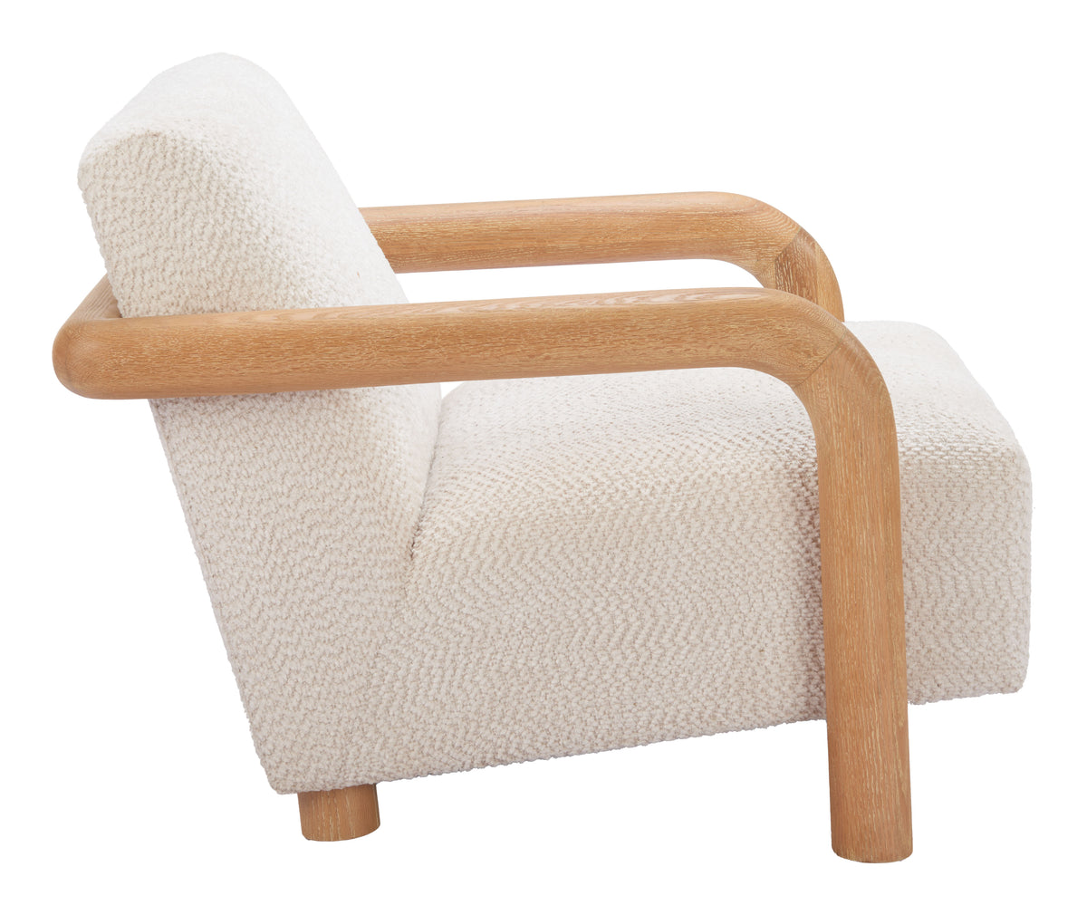 Subliem Cotton White Accent Chair