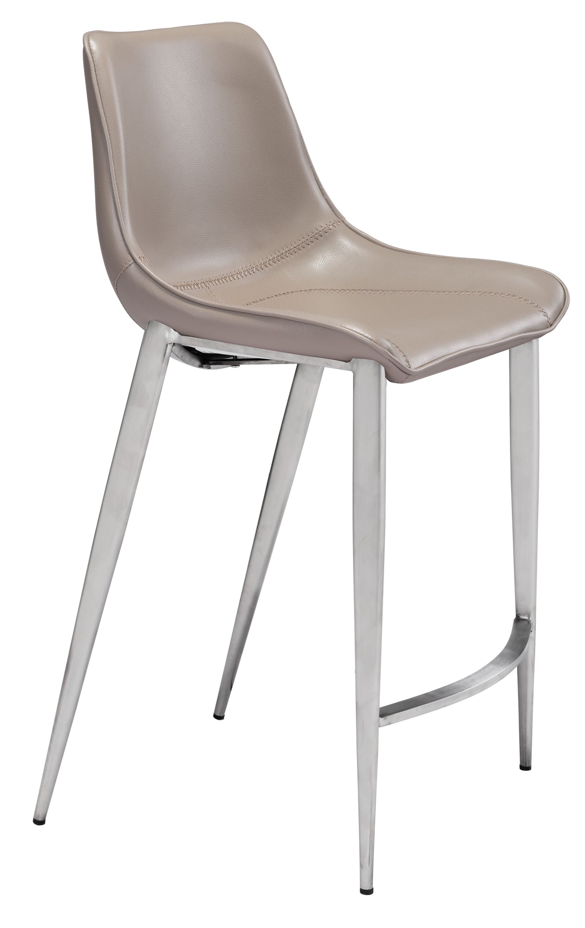 Magnus Counter Stool (Set of 2) in Brown & Silver