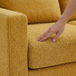 Clifford L-Shaped Sectional Sofa – Made in USA, 9 Fabric Options - Hepburn Chai Tea Yellow Fabric (7)