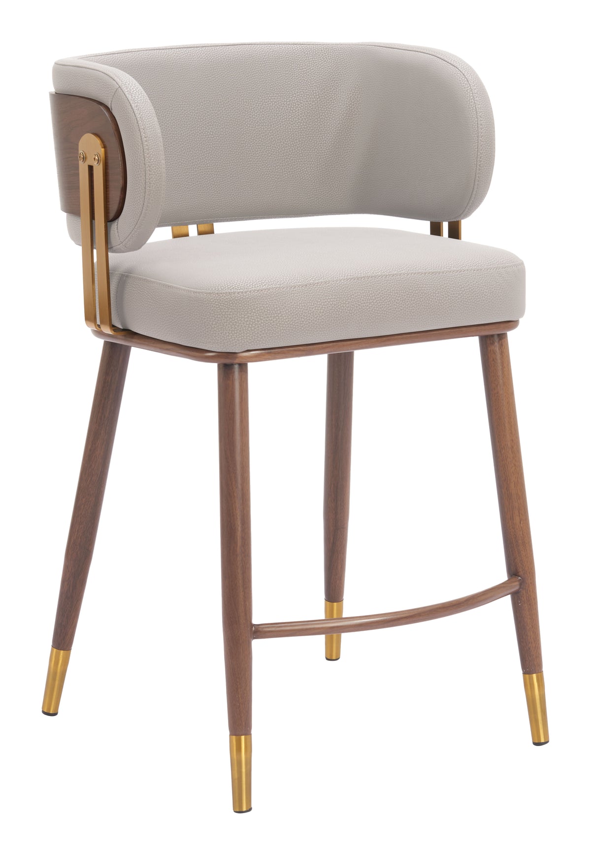 Brew Beige & Walnut Counter Stool