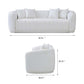 Mid-Century Modern Channel Tufted Boucle Sofa 92" – Markus Cream Boucle Couch