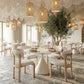 Plinn Light Beige & White Dining Table