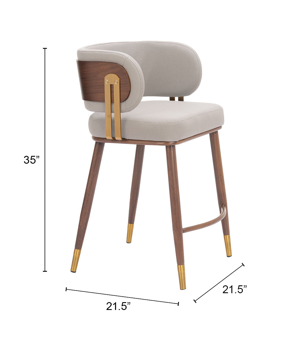 Brew Beige & Walnut Counter Stool