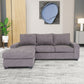 Modern Gray Fabric Reversible Chaise Sofa Sectional 96'