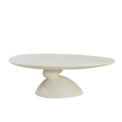 Eira Oval Coffee Table in Milk White