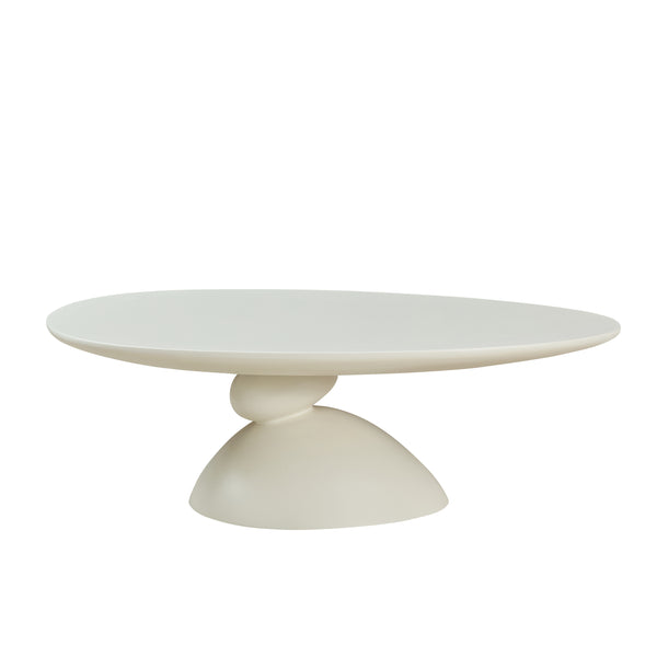 Eira Oval Coffee Table in Milk White