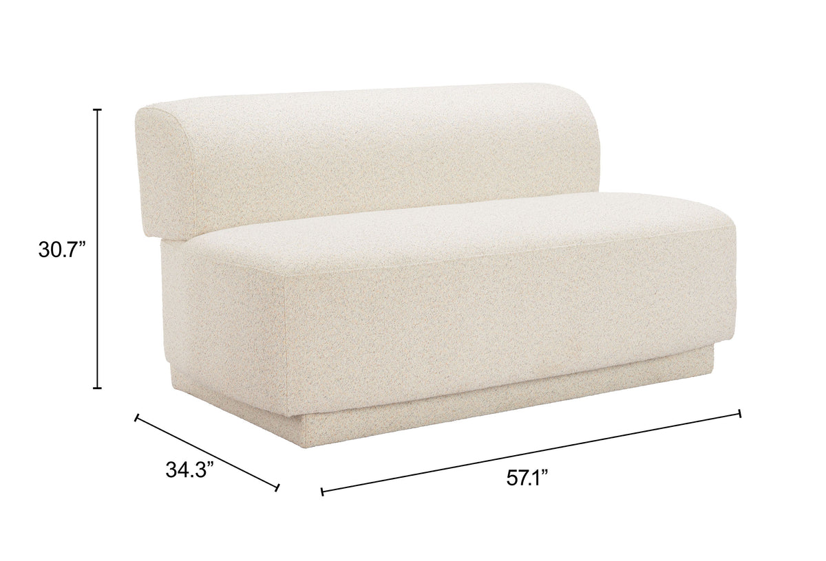 Anese Multigrain Beige Loveseat