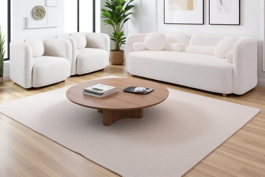 Ilse Loveseat Set in White, Loveseat + 2 Square Chairs