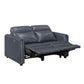Ardley power reclining sofa, loveseat and chair set in navy faux leather
