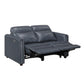 Ardley Navy Faux Leather Power Reclining Sofa Set