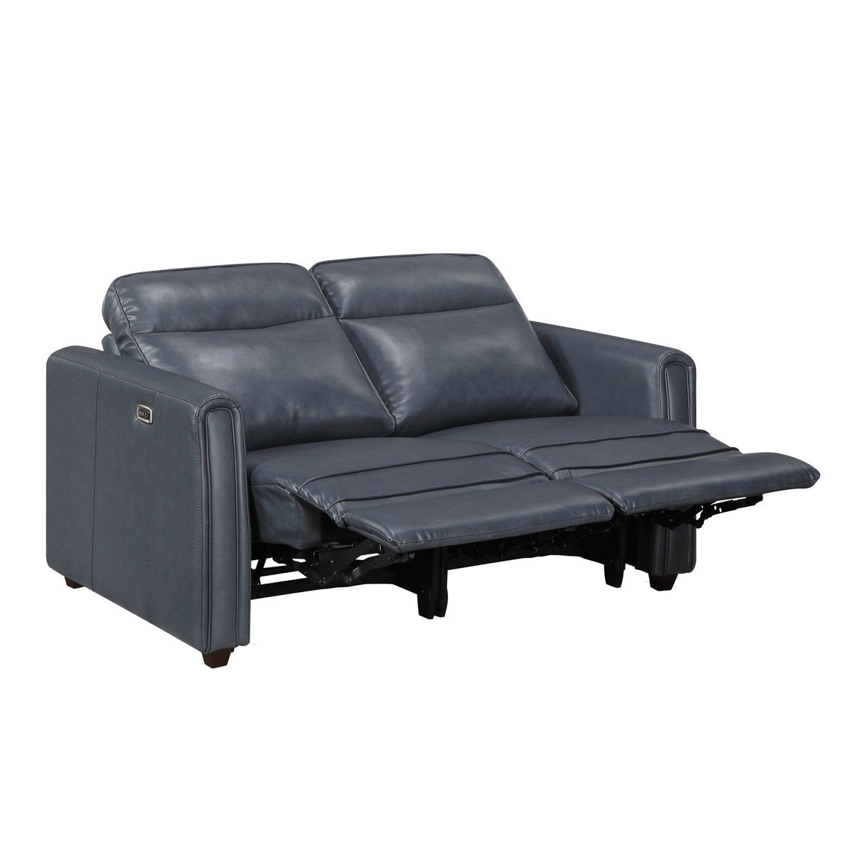 Ardley Navy Faux Leather Power Reclining Sofa Set