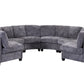 Harlan Curved Modular Sectional Sofa – Chenille, Solid Wood Frame, 4 Colors - Dark Gray (11)