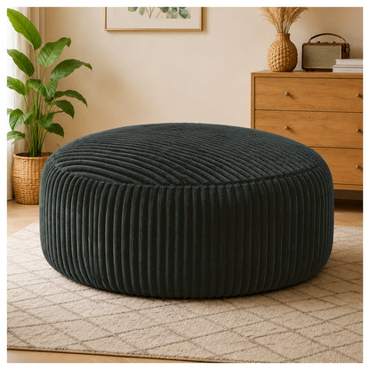 Selwyn Corduroy Bean Bag Chair in Dark Grey