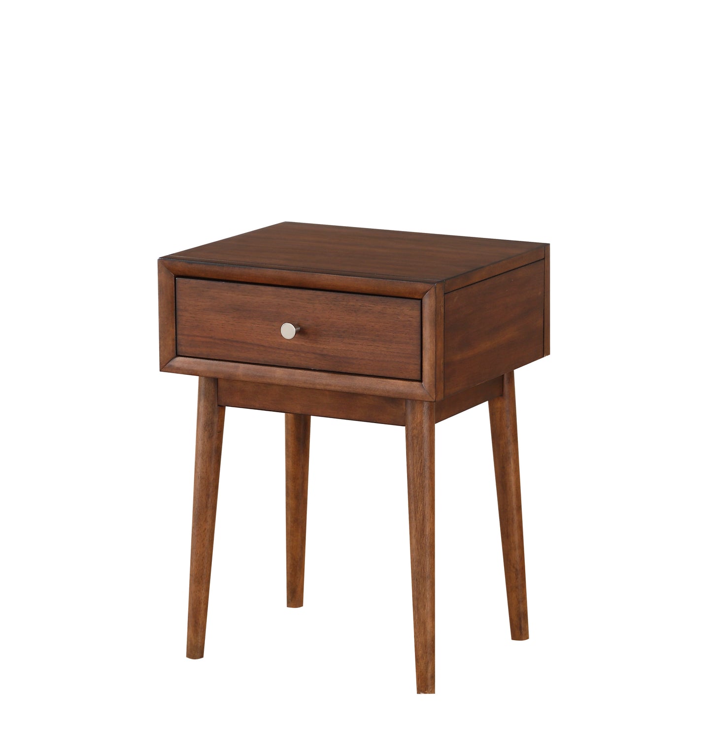 Eero Brown Walnut Veneer End Table – 18" Mid-Century Dovetail Drawer Side Table