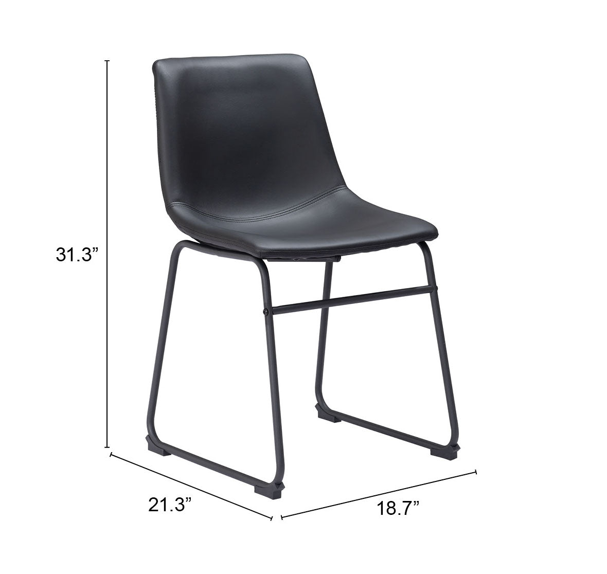 Smart Dining Chair (Set of 2) in Black