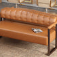 Ludlow Button-Tufted Faux Leather Bench Set