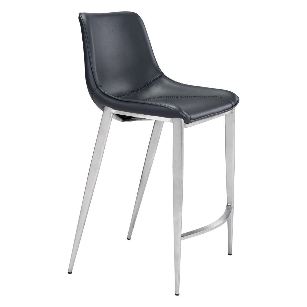 Magnus Counter Stool (Set of 2) in Black & Silver