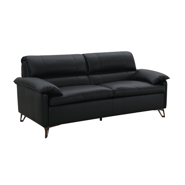 Eilene Black Leather Loveseat – 83