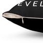 Spun Polyester Square Pillow Revel Logo In Black - Revel Sofa 