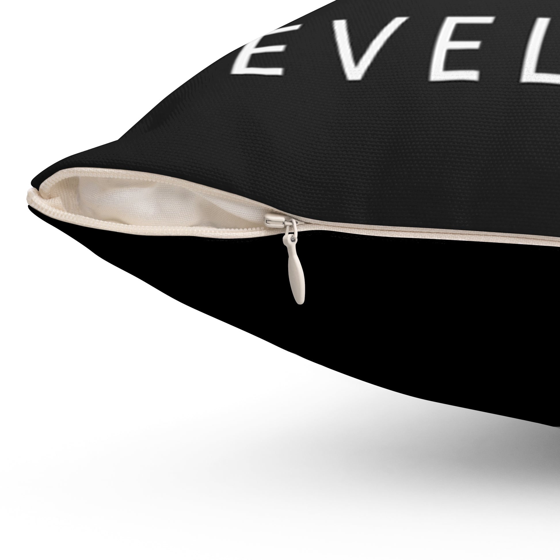 Spun Polyester Square Pillow Revel Logo In Black - Revel Sofa 