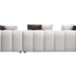 White sectional sofa featuring a modern design with plush cushions and 8 decorative pillows for comfort and style.