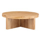 Folke Solid Oak Round Coffee Table 38" – Modern Wooden Coffee Table (2 Finishes) showcasing natural oak design.