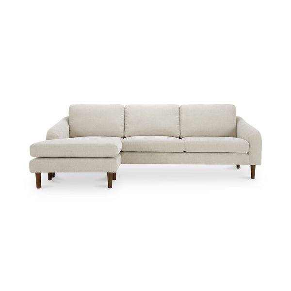 Quinn MCM Reversible Chaise Fabric Sectional Sofa 98
