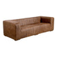 Castle Top-Grain Leather Channel Tufted Sofa 95" (2 Colors)