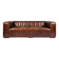 Castle Top-Grain Leather Channel Tufted Sofa 95" (2 Colors)