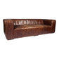 Castle Top-Grain Leather Channel Tufted Sofa 95" (2 Colors)