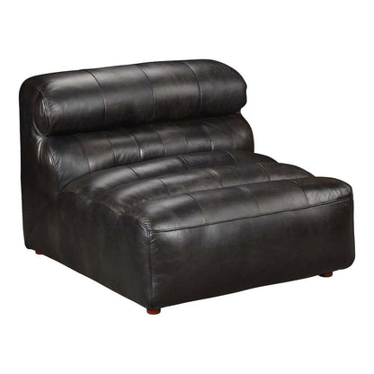 Modular Sectional Sofa in Black Buffalo Leather 108"