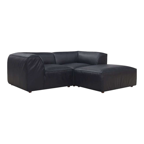 Form Black Genuine Leather Modular Sectional Sofa (2 Colors & Sizes)
