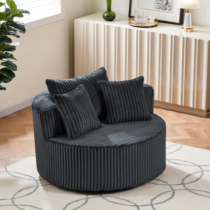 Marbella Plush Swivel Accent Chair – 43" Oversized Round Accent Chair