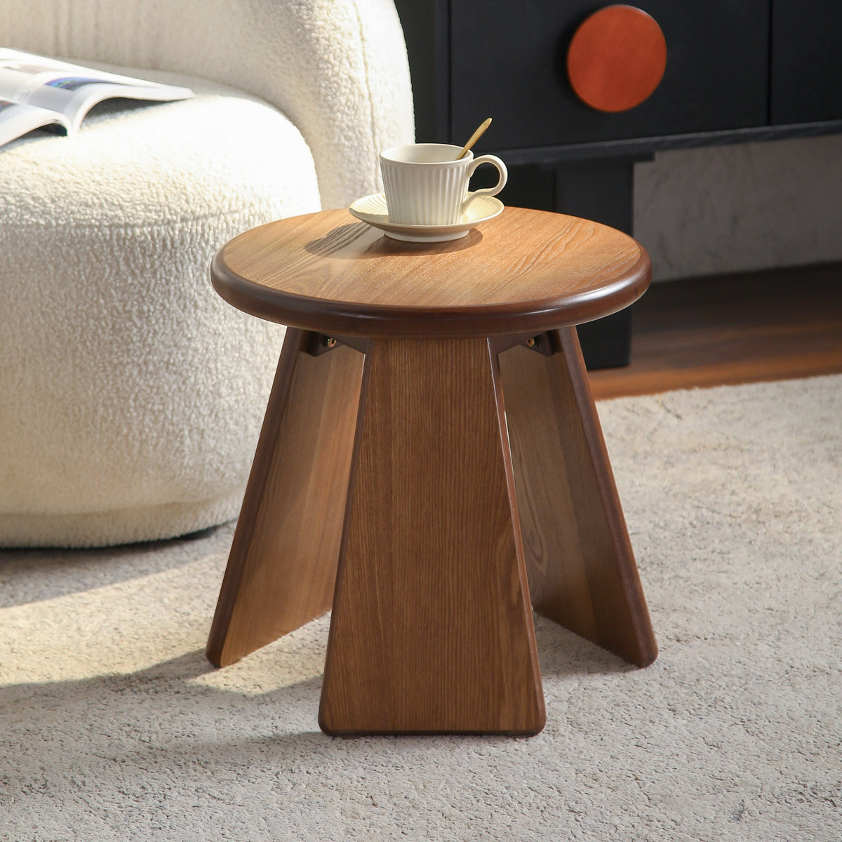 Keeva Round Wood Side Table