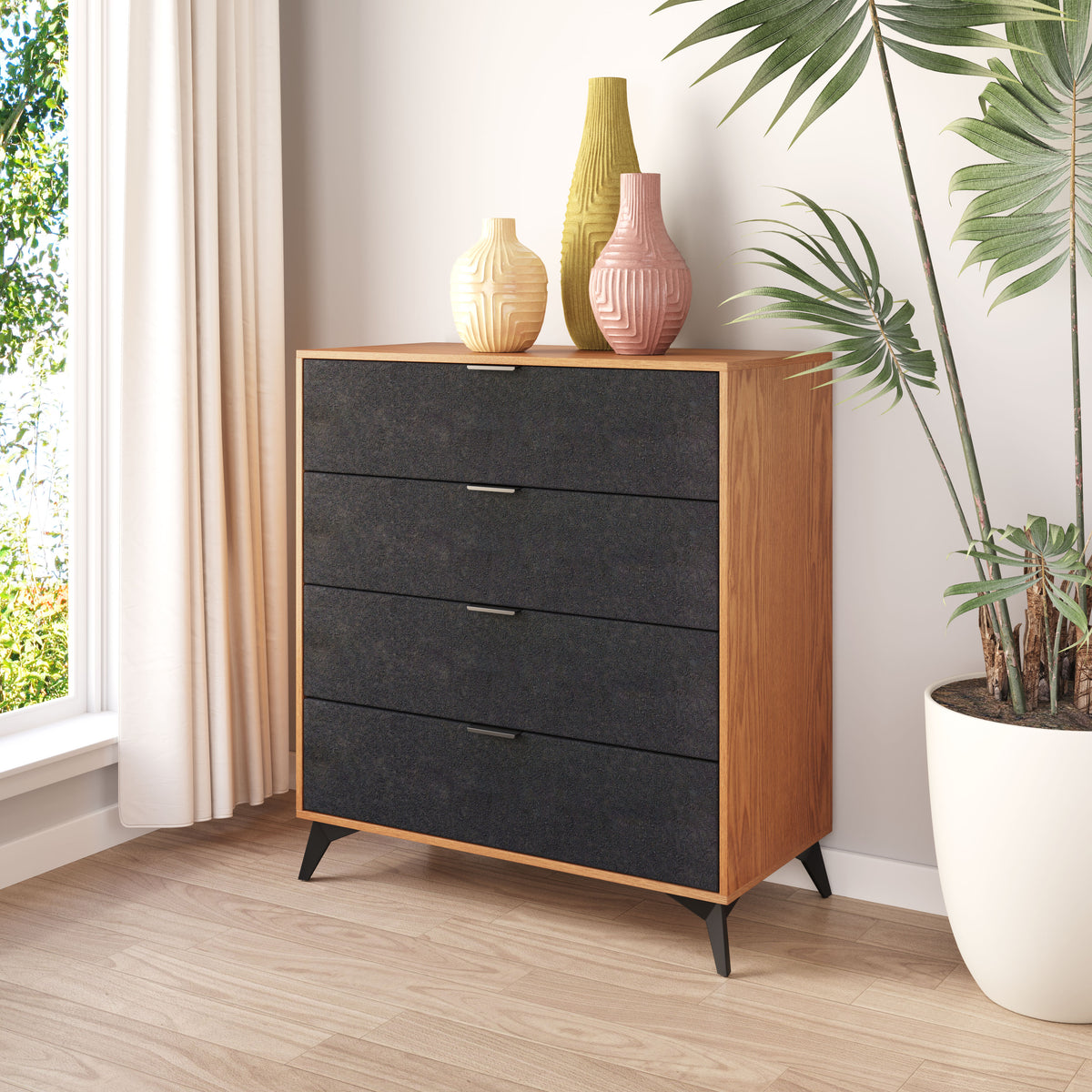 Zarif Black & Walnut Chest