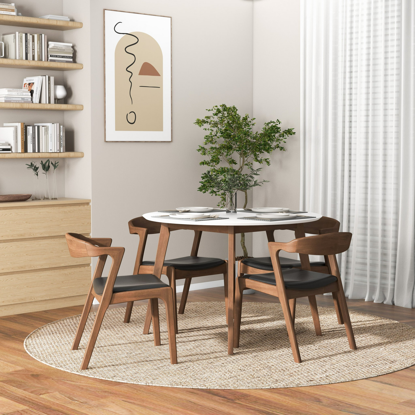 Alina White Wood Dining Table