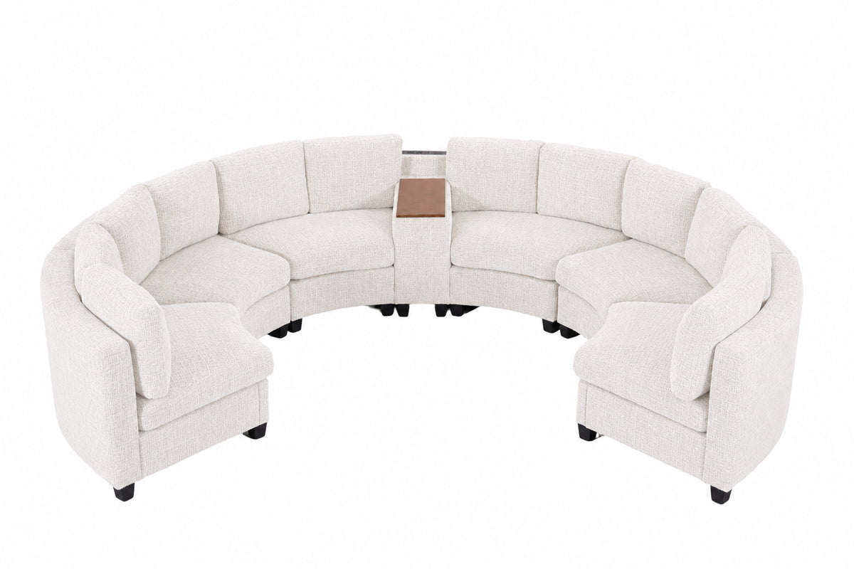 Harlow Curved Modular Sectional - Beige (16)