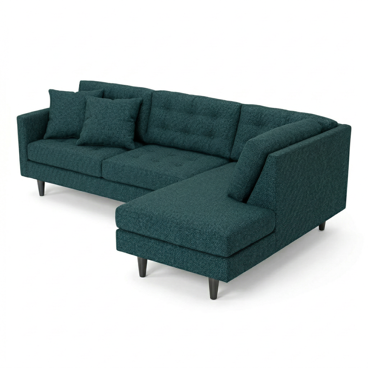 Talmadge Sectional Sofa – 120" L-Shaped, Made in USA - Velvet Antique Peacock - Velvet (9)