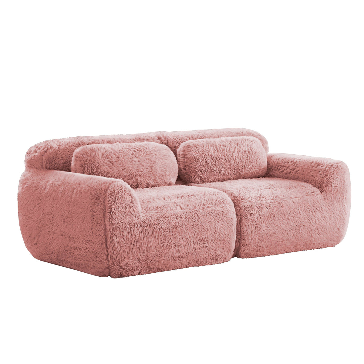 Grayson pink plush modular sofa