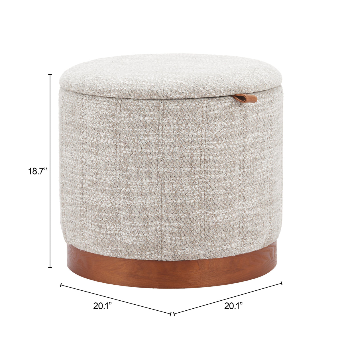 Fije Storage Ottoman in Gray