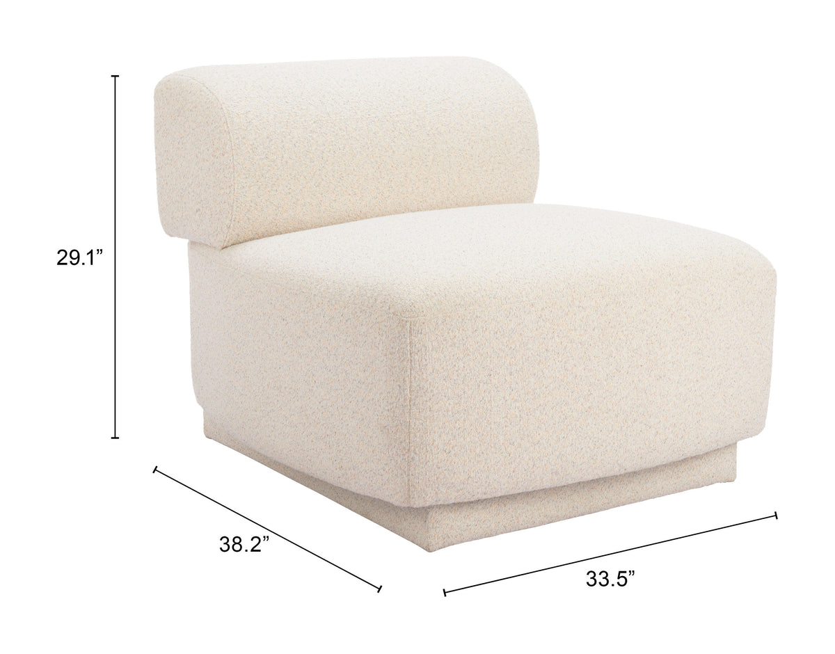 Anese Multigrain Beige Accent Chair