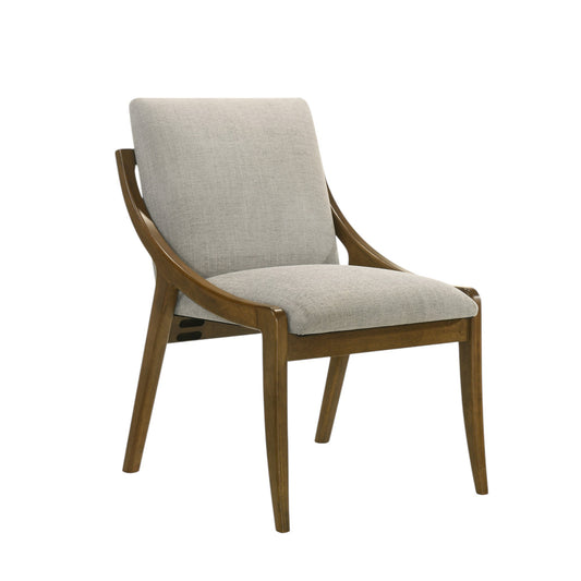 Danzel Gray Chenille & Vintage Oak Dining Side Chair – 33" Upholstered Side Chairs (Set of 2)