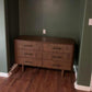 Logan Solid Wood 6-Drawer Dresser – 55” Walnut Bedroom Storage (Mid-Century Modern)
