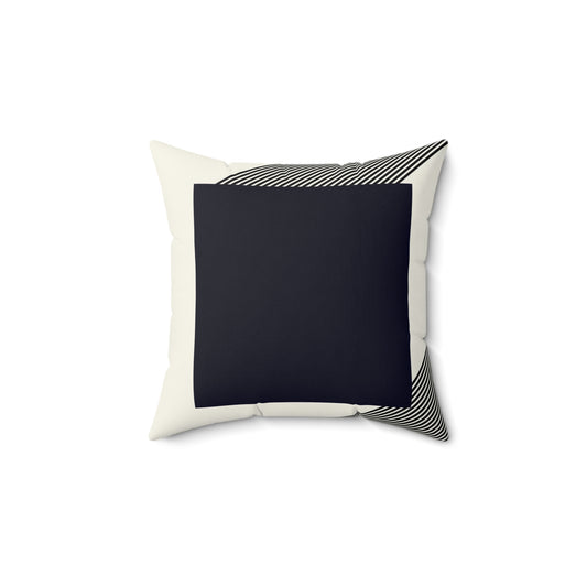 Spun Polyester Square Designer Pillow - Black & White - Revel Sofa