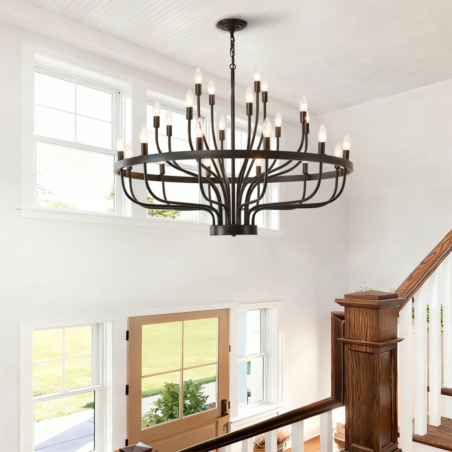 Daxton Black Iron 24-Light Chandelier 39.3 inch