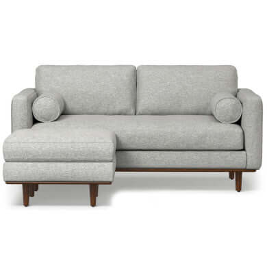 Morrison MCM Fabric Loveseat Sofa 72" – Modern Mid-Century Compact Loveseat (2 Colors) in light gray fabric