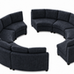 Kirwin Chenille Curved Modular Sectional Sofa – 8-Seat Semi-Circle Sectional - Black (13)